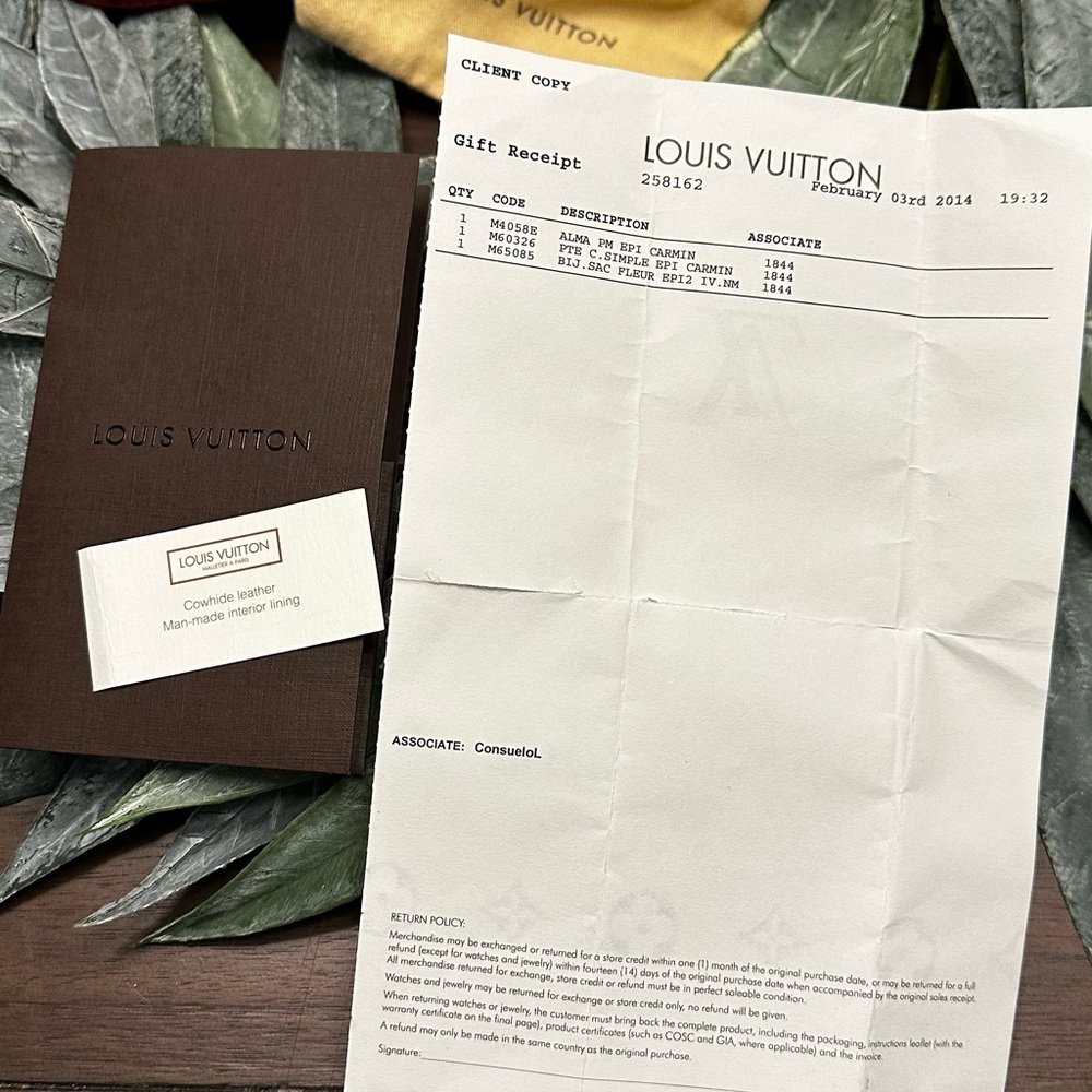 Louis Vuitton Carmin Epi Leather Alma PM Bag - Picture 13 of 13